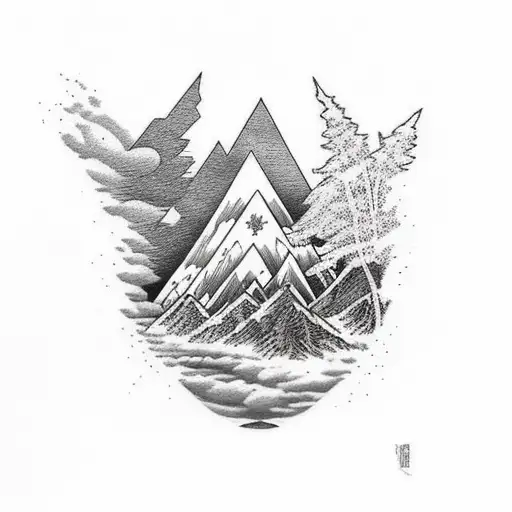 Mountains With Forrest On Fire