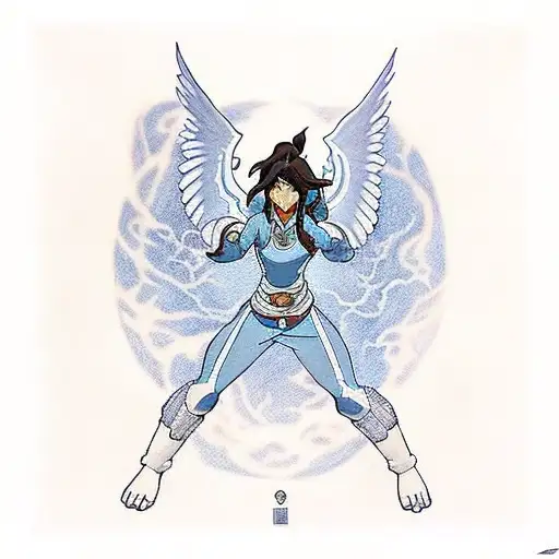 Korra From The The Legend Of Korra As The Fallen Angel Painting By Alexander Cabanel