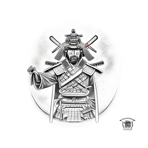 A Samurai Standing At Full Height