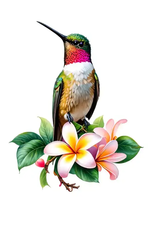 Hummingbird And Frangipani