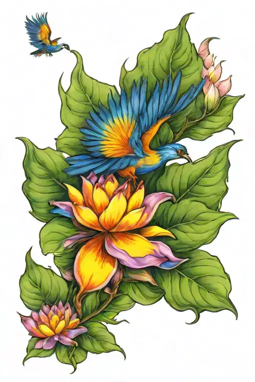 Pheonix Rising From A Lotus Flower