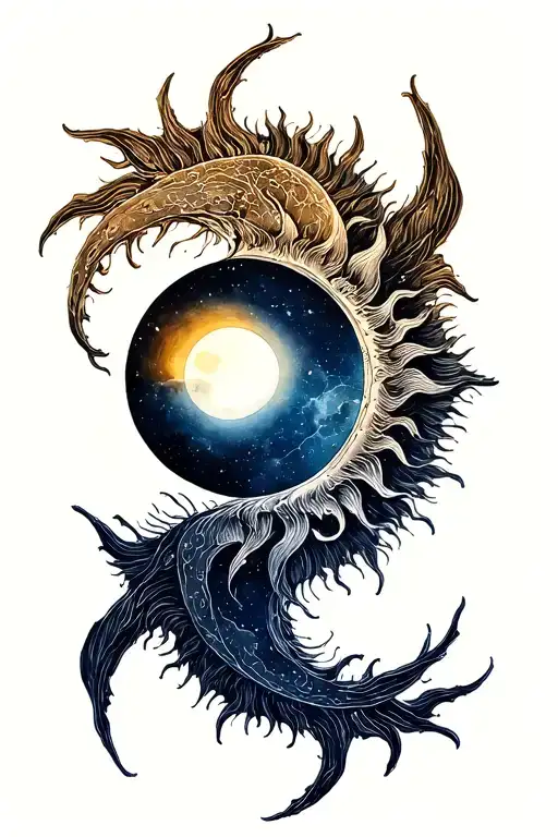 Sun And Moon Intertwined