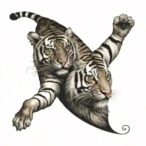 Aesclipius And A Tiger Fighting