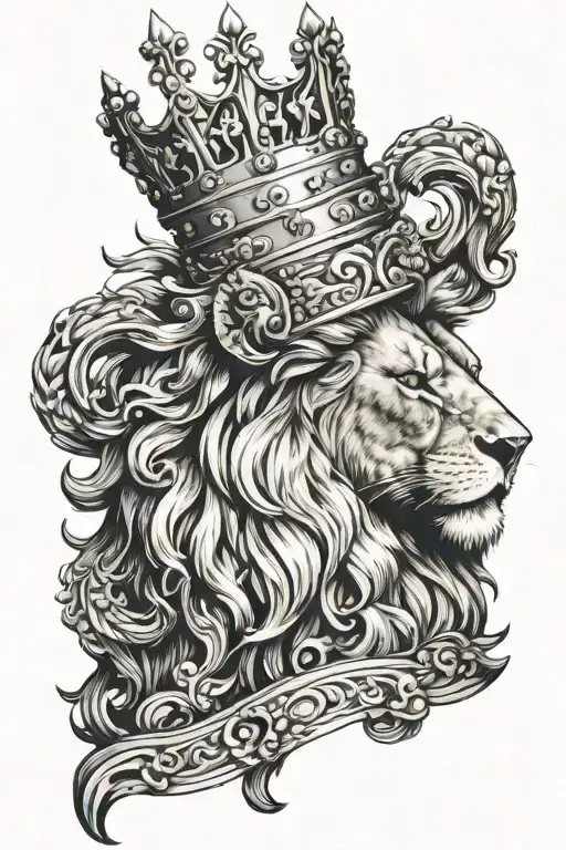 Crowned Lion Wearing A Crown