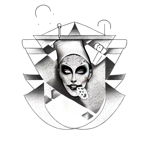 Woman In A Coffin Wearing A Master Chef Mask