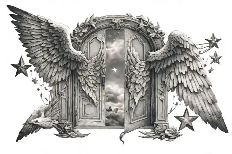 Heaven Wings Doors Stars
