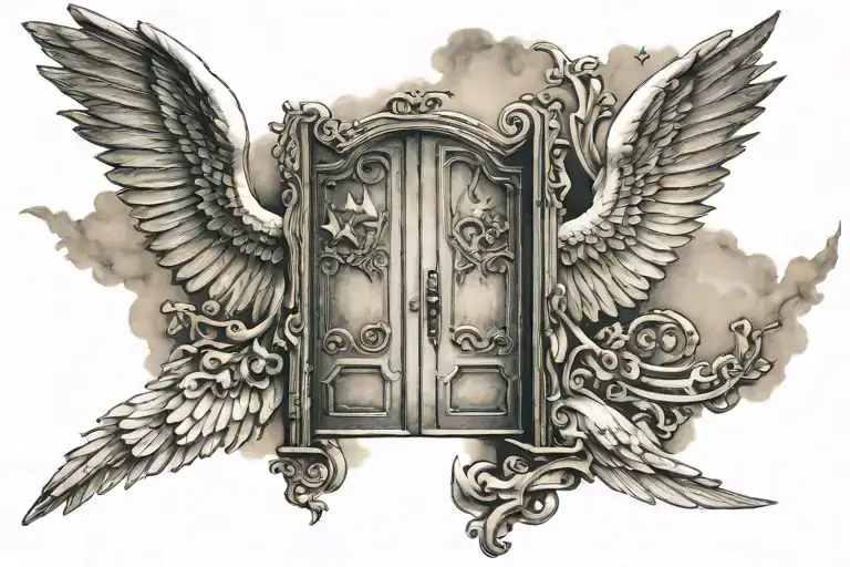 Heaven Wings Doors Stars