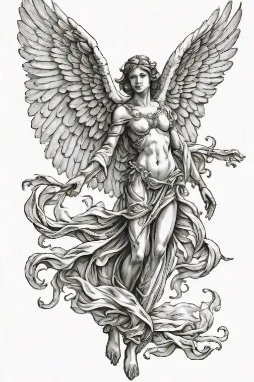 Angel With Wings Spread Wide