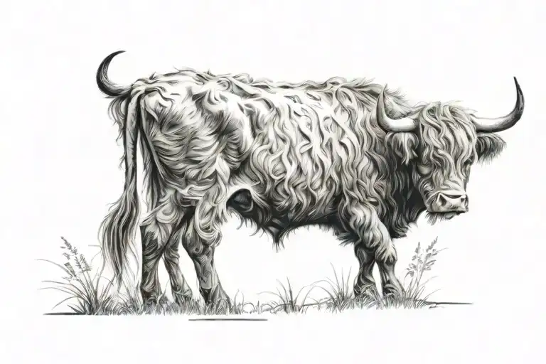 Highland Cow Grazing
