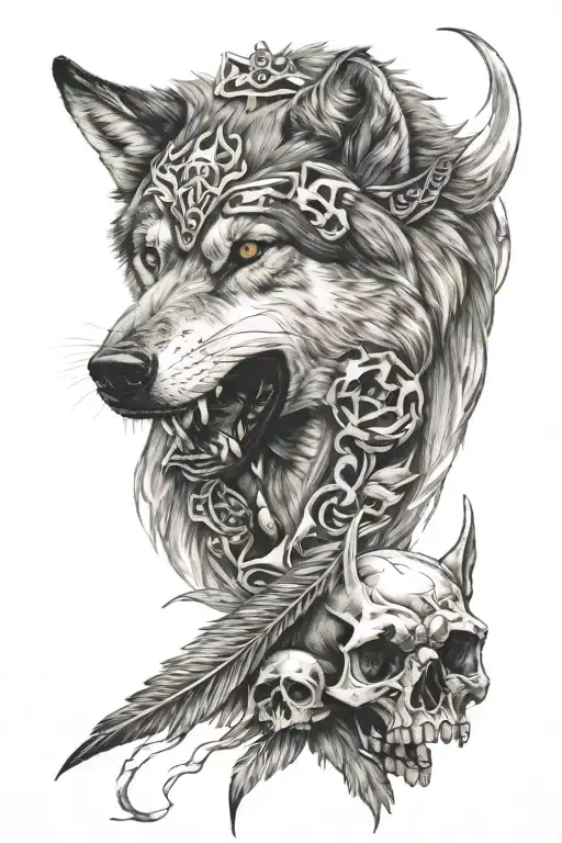 Wolf And Skull