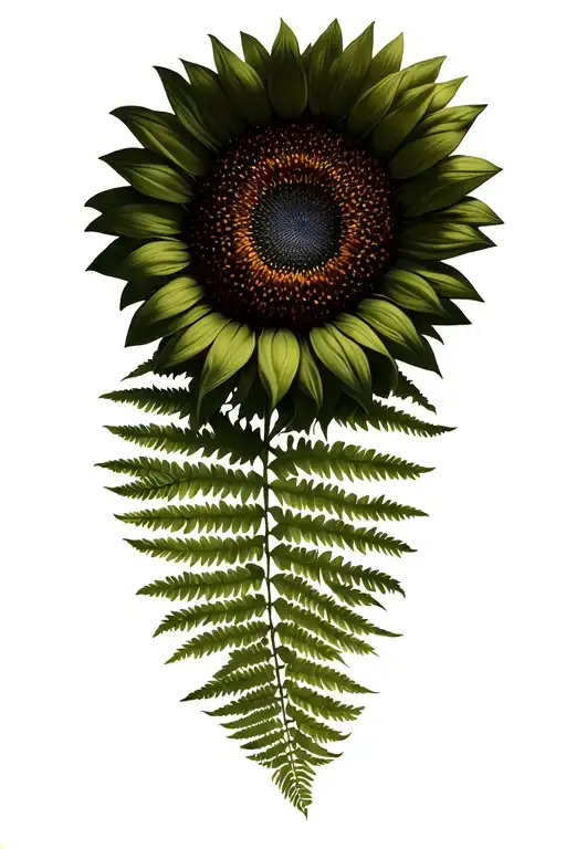Fern And Sunflower