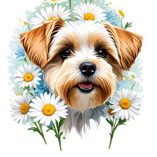 Crazy Daisies And Dog