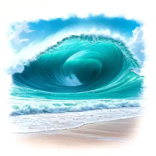 Ocean Waves Crashing On The Beach With Makau Hook Background