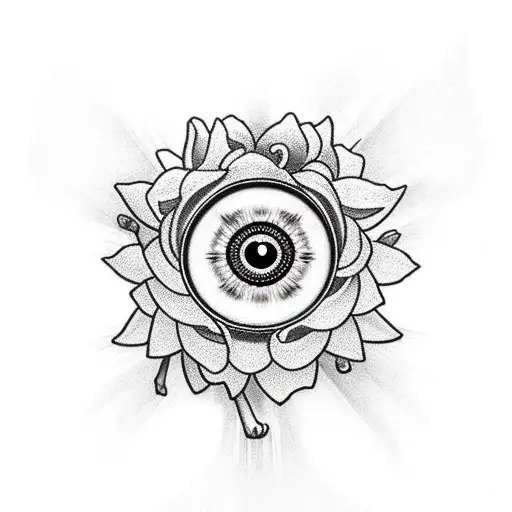 Cherry Blossom Evil Eye Cross Lotus
