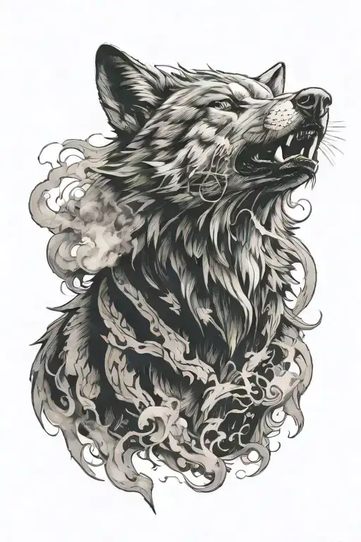 Mad Wolf Face Smoke Forming