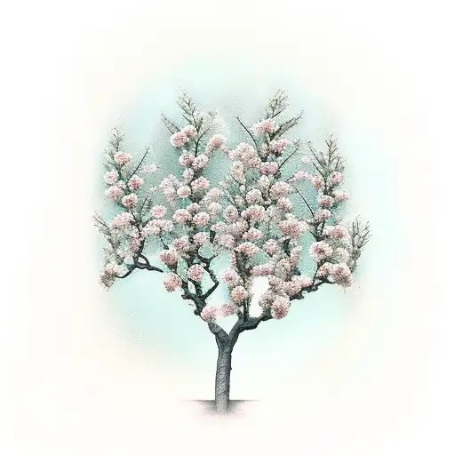 5 Cherry Flovers On Tree