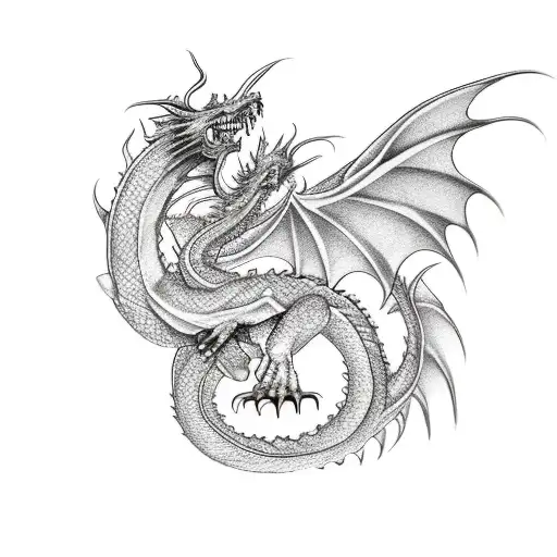 A Landscape Dragon Facing Forward