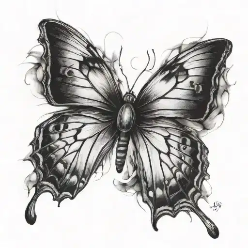 Butterfly Breaking Free From Darkness