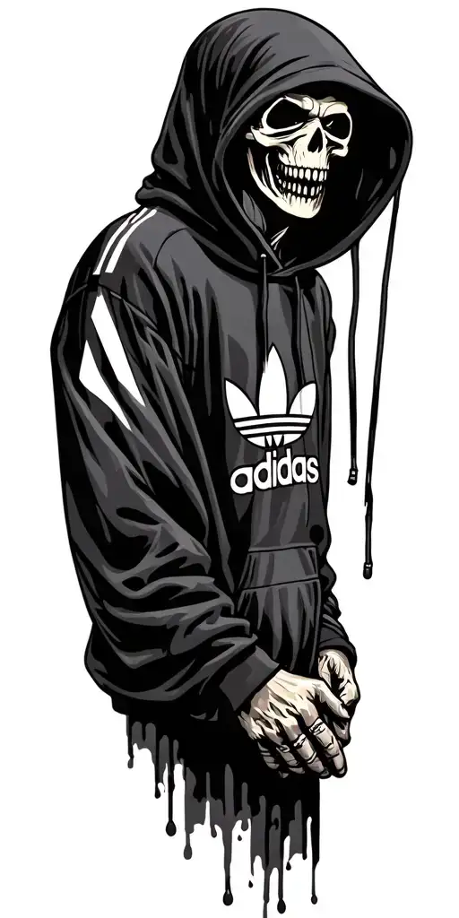 Grim Reaper Wearing An Adidas Hoody