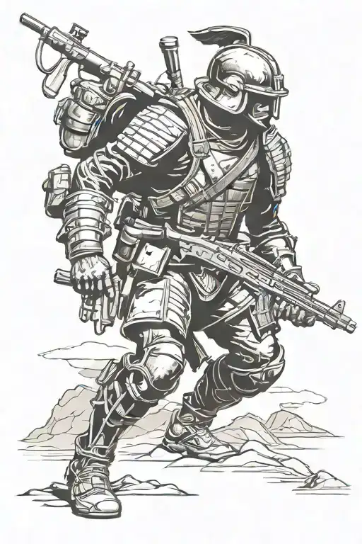 Black Warrior Soldier Silhouette Conquering