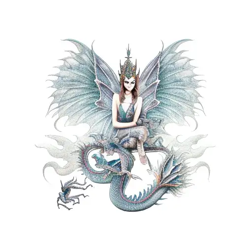 Dragon Fairy Queen Ceramic