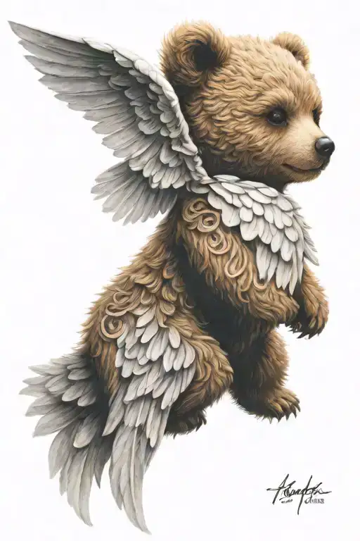 A Teddy Bear With Angel Wings