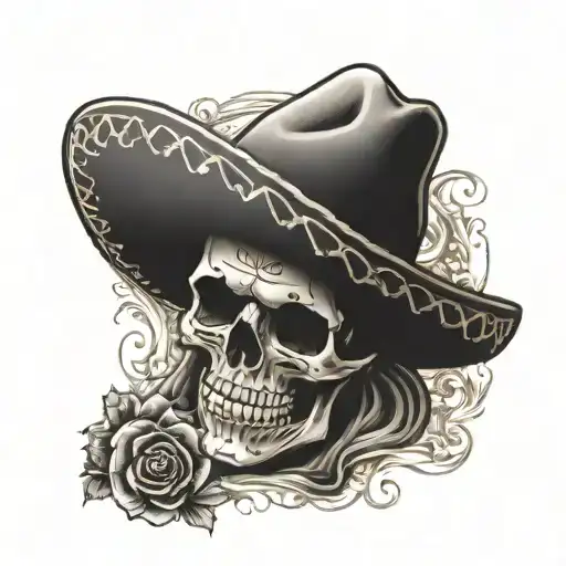 Skeleton Card Dealer With A Sombrero