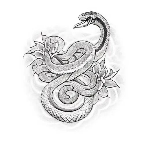 Snake With Flower Scales