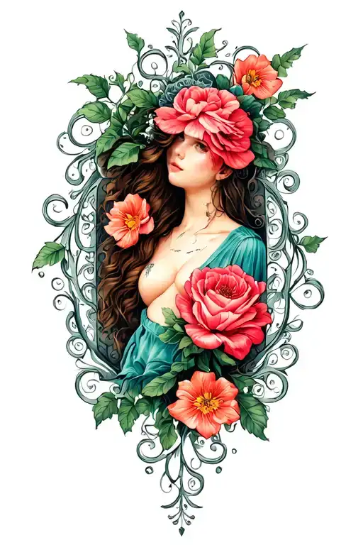 Two Pocket Sorrounded With Filigree Vine Intertwined