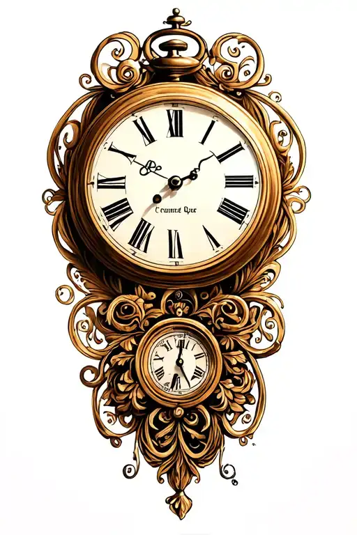 Pocket Clock With Filigree