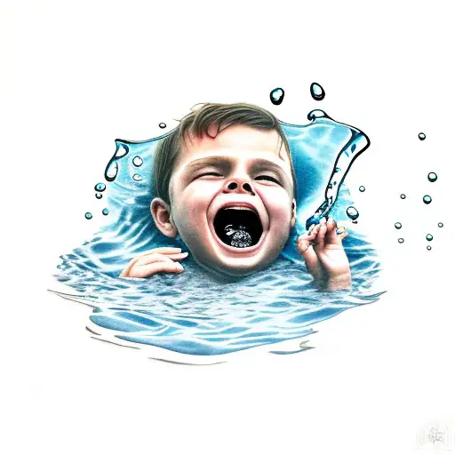 A Little Boy Drowning A Puddle Of A His Own Tears