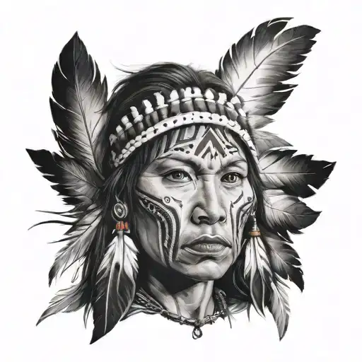 Native American Woman Face