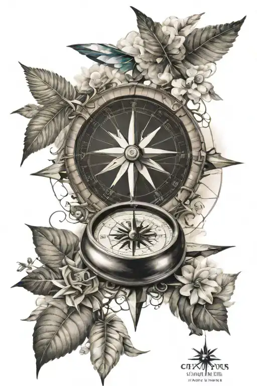 Cebu Island And Compass Combined