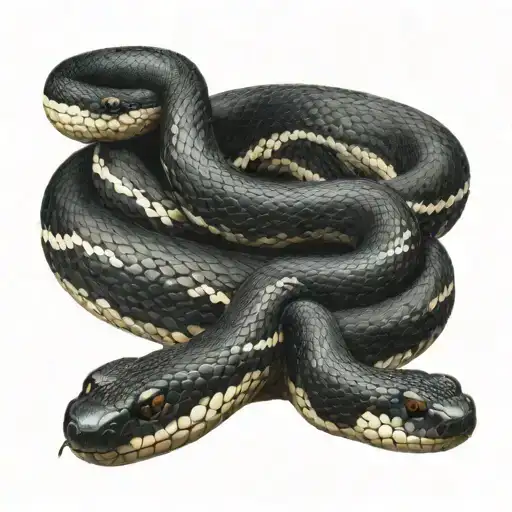 Black King Snake With White Stripes