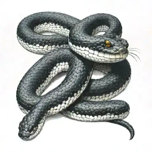 Black King Snake With White Stripes
