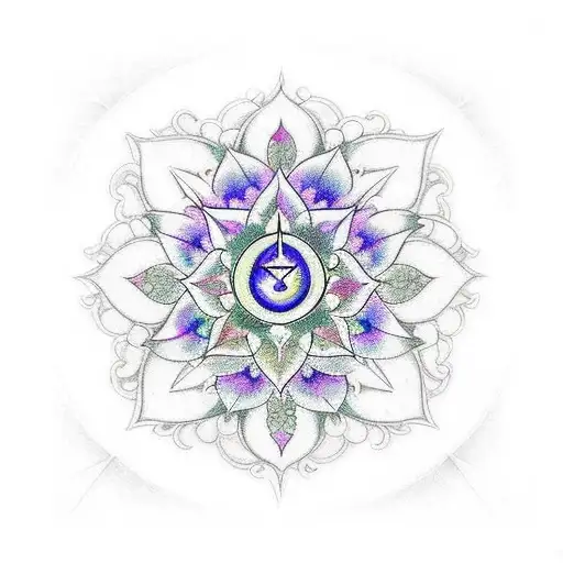 Incorporate Chakra Symbols Into A Floral Tattoo Design