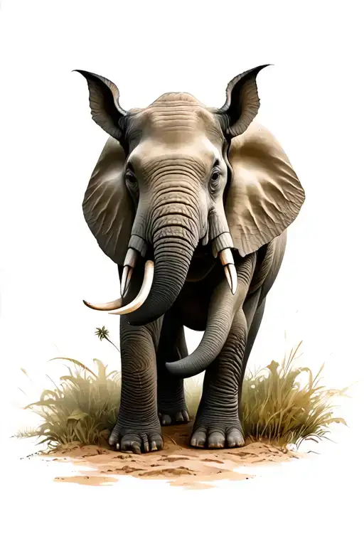 African Elephant And Rhino