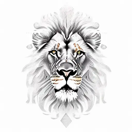 Lion With Scratches In Background