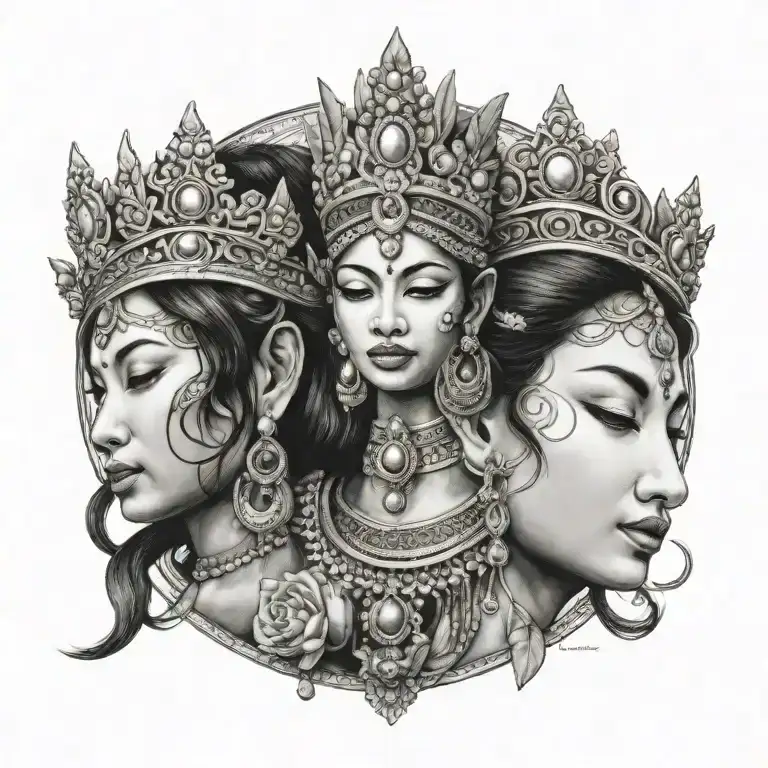 Cambodian Apsara Crown And Apsara Jewelry