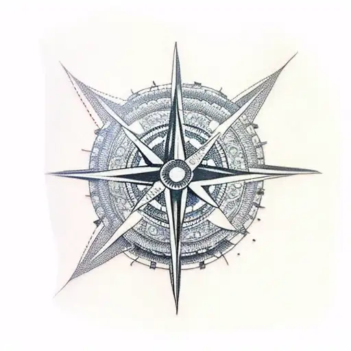 Half Sleeve With Flowers And Compass