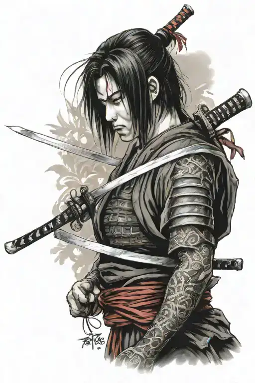 Katana And Writing For The Back