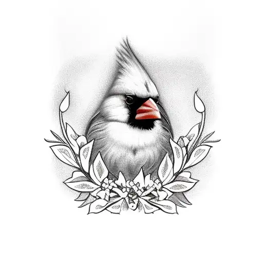 Cardinal With Lilacb