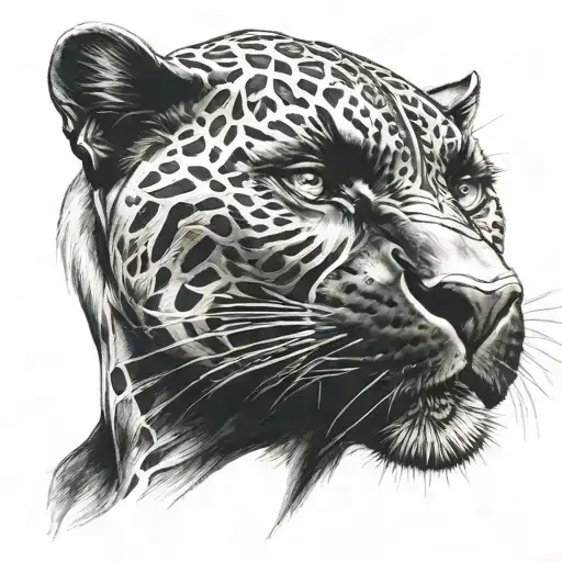 Aggressive Black Panther Portrait