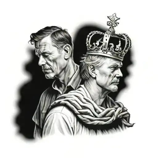 Father And Son With Crown Shadow