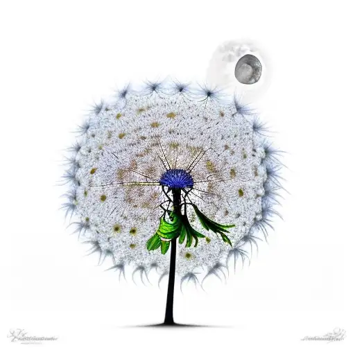 Tree Of Life With The Moon A Dandelion And A Mantis