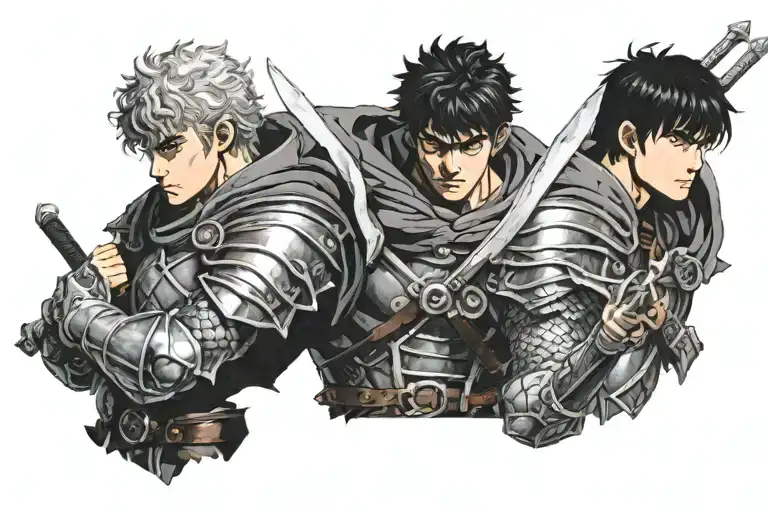 Berserk Guts And Griffith Sheathing Their Swords