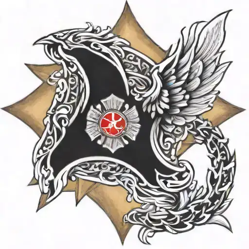 Phoenix In A Maltese Cross Firefighter