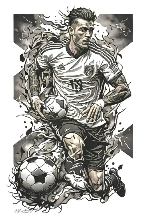 Football Player Surrounded