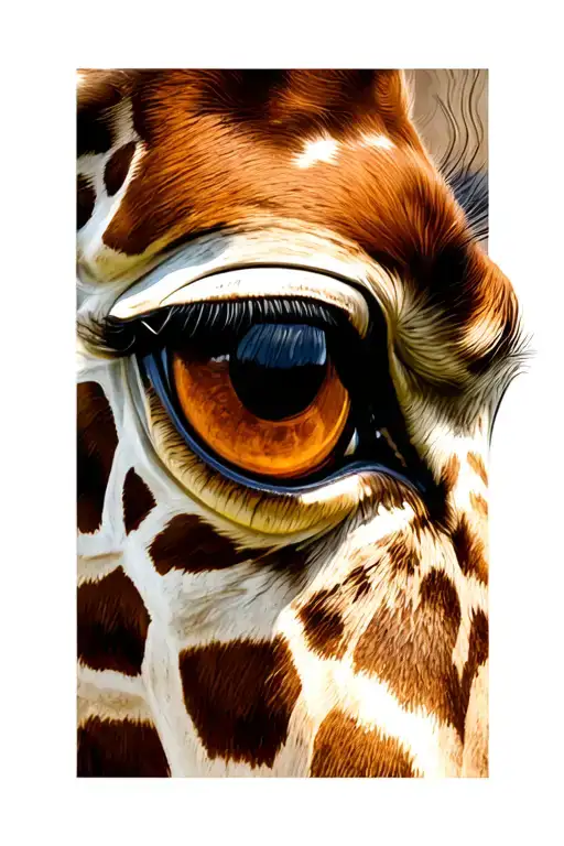 Giraffe Eye Profile Close Up Shot