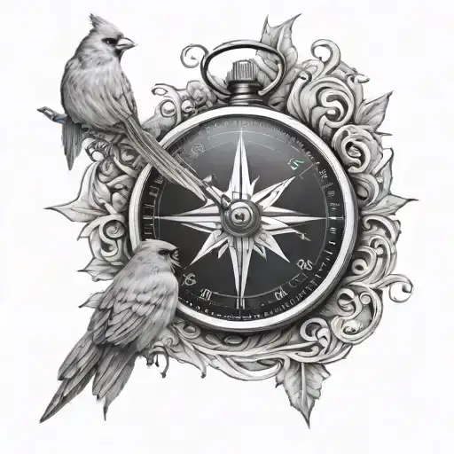 Compass And Cardinal Bird